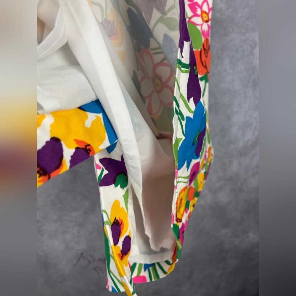 J. Crew Floral Basketweave Pencil‎ Skirt Lined Cotton Size 14 NO. 2 - Picture 6 of 9